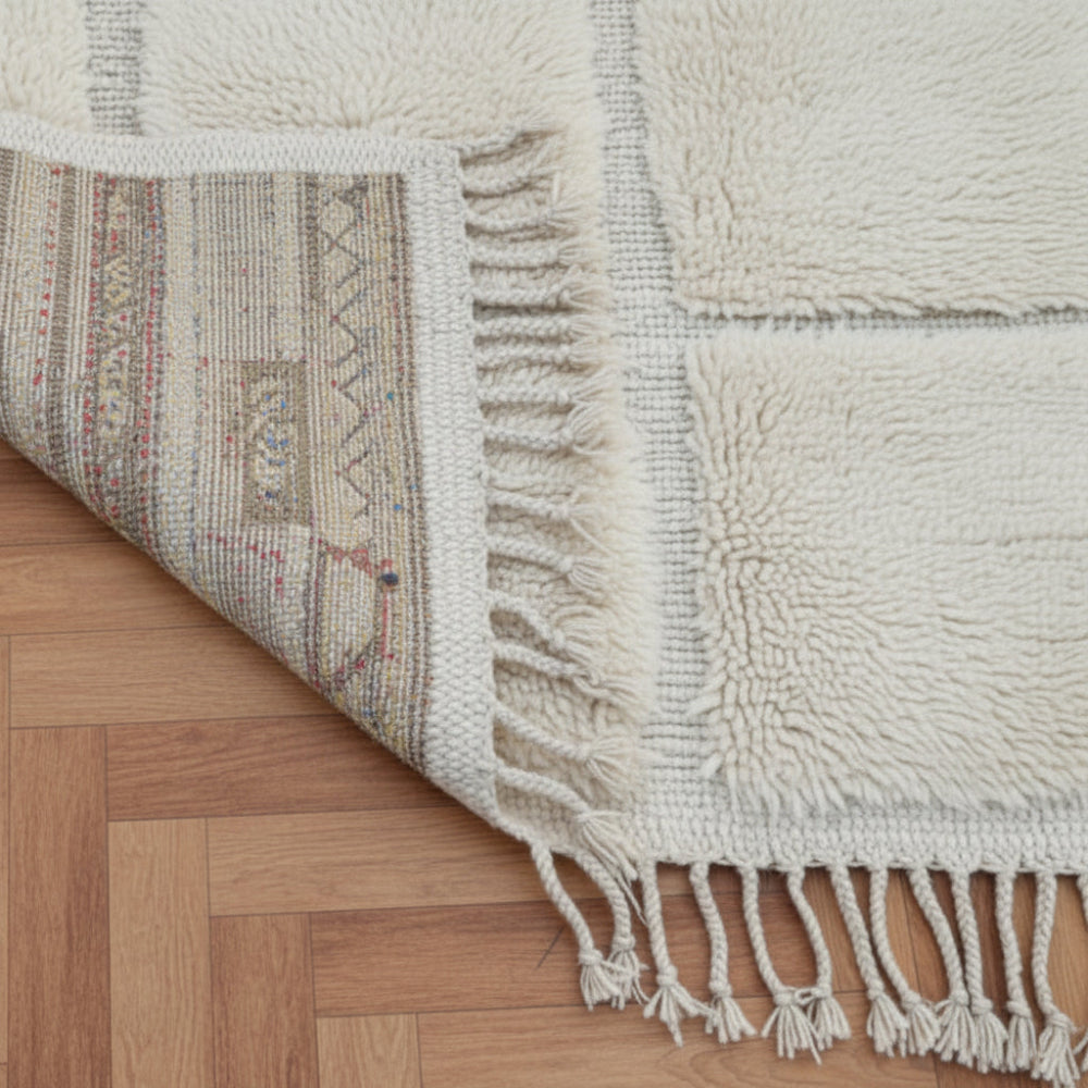 Tapis Berbère Beni Ouarain Crème – Design Carré
