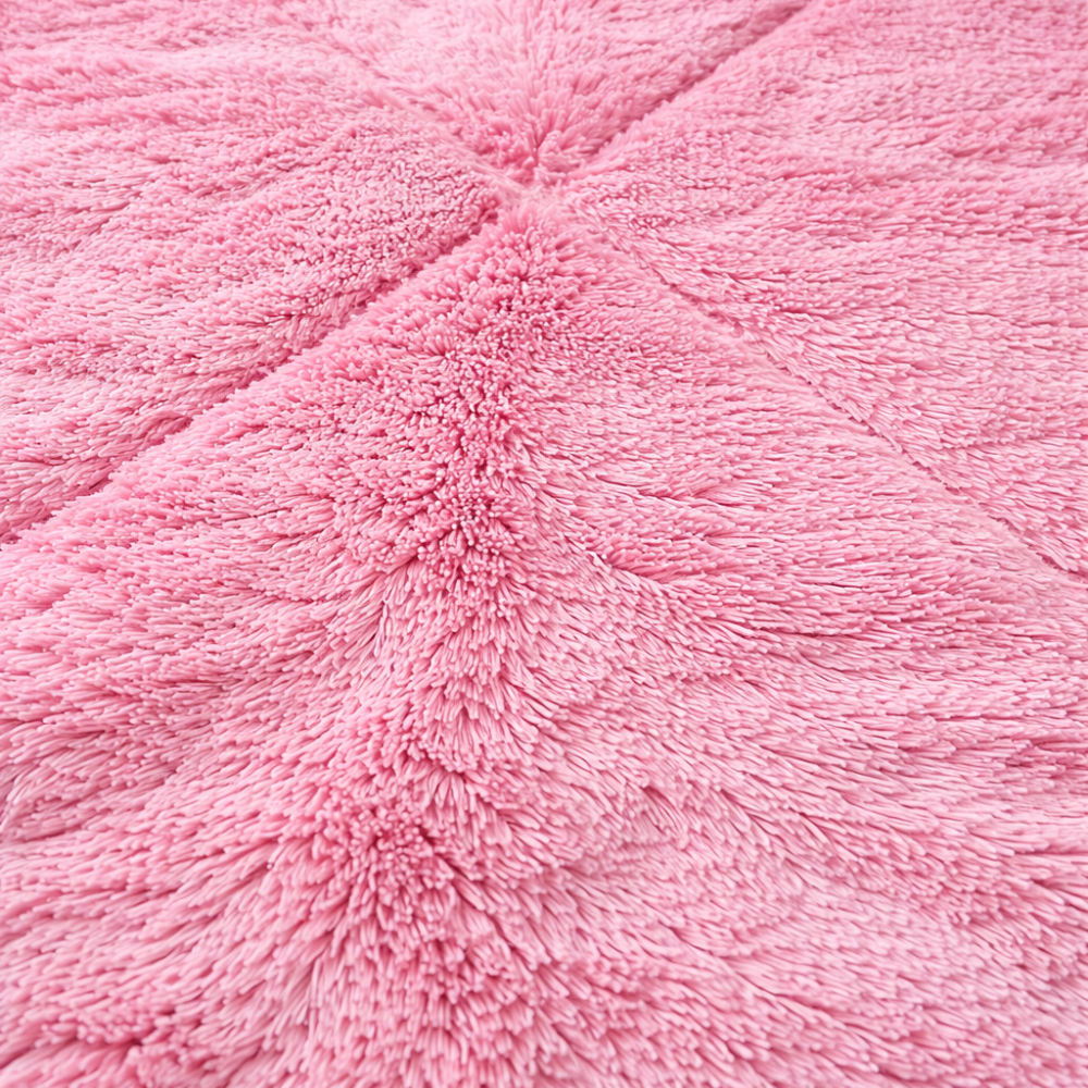 Tapis Berbère Boujad Tissé Main – Laine Naturelle Rose Motifs Berbères