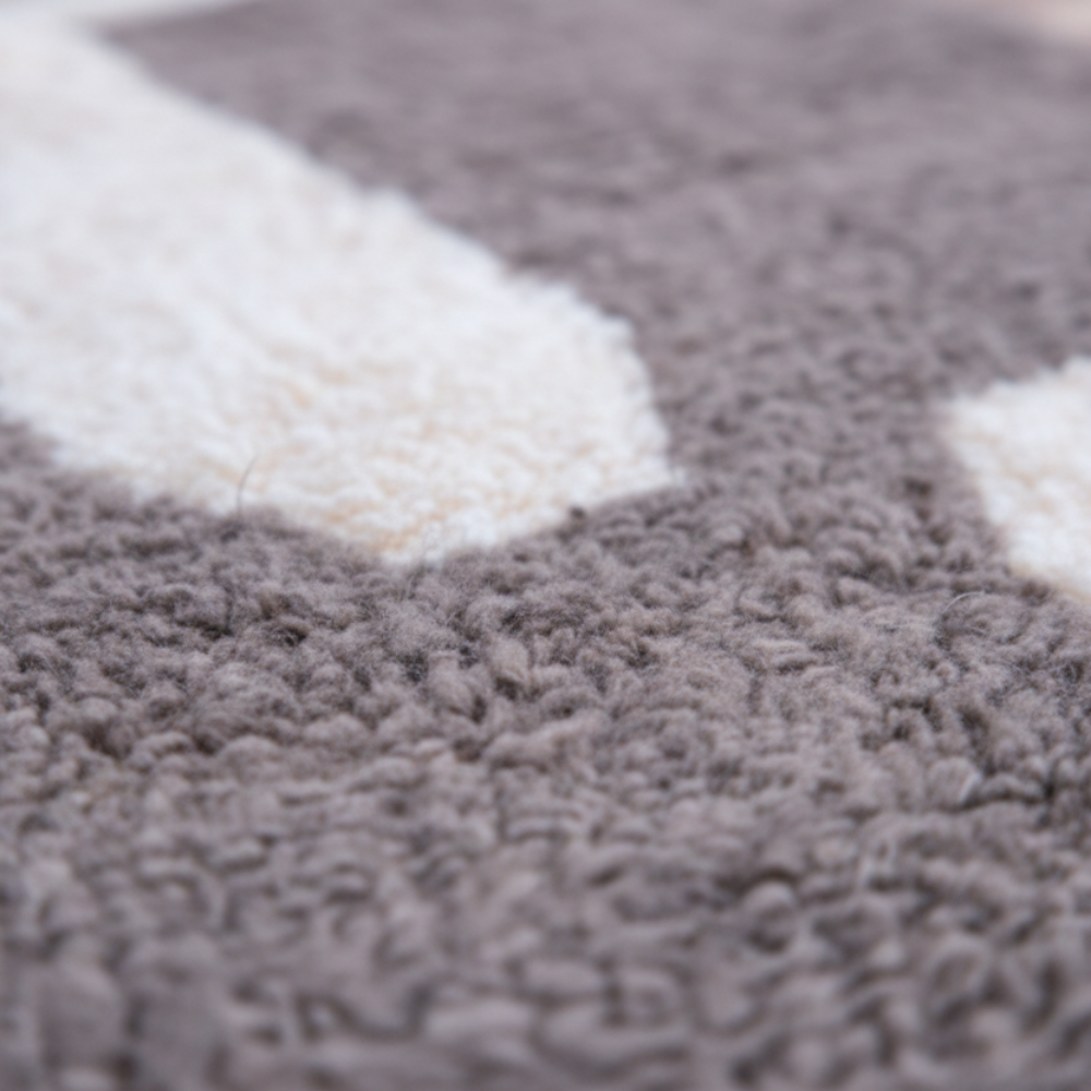 Tapis Berbère en Laine Béni Ouarain, gris et blanc